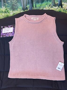 Lucky Brand Ribbed Knit Sleeveless Tank in Light Pink